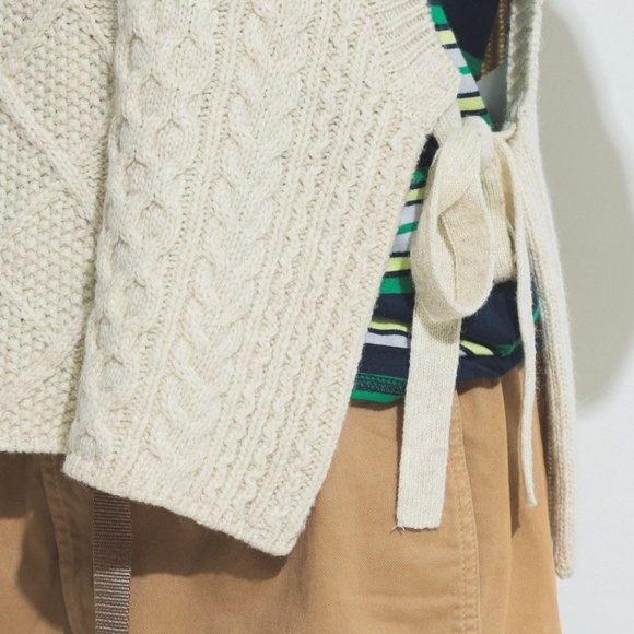 BEAMS BOY O.ALAN CABLE KNIT VEST (one size, Small/Medium) - Picture 4 of 9